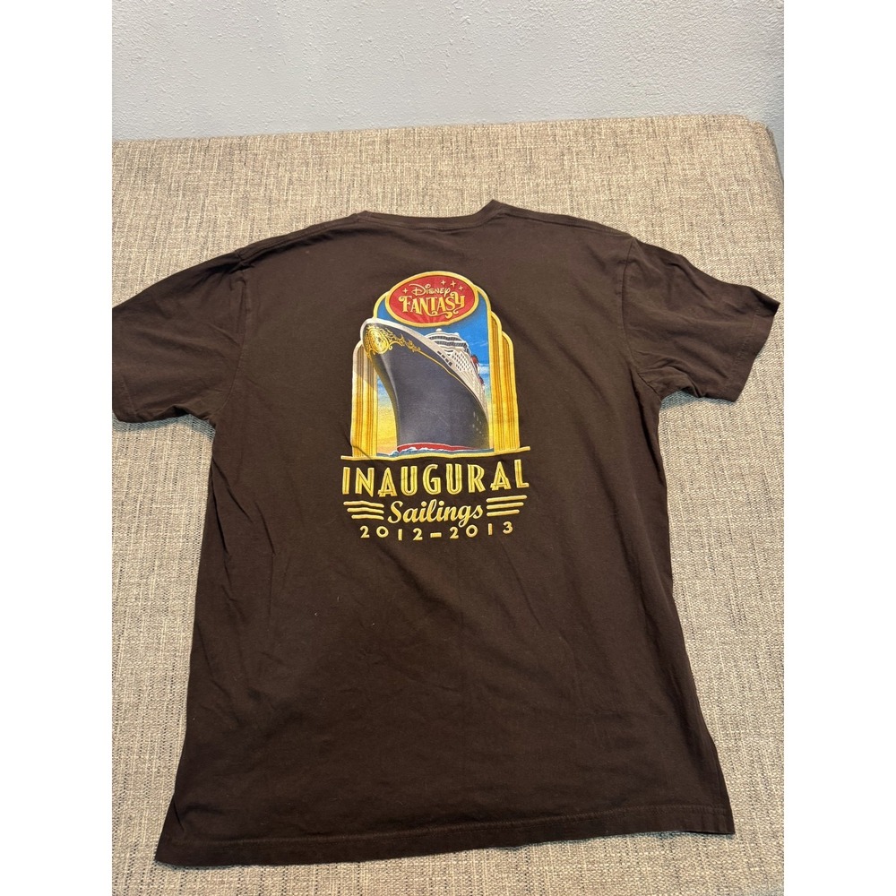 Disney Cruise Line T-Shirt Men's Brown Inaugural Sailing Crew Neck Short Sleeve - Picture 11 of 15